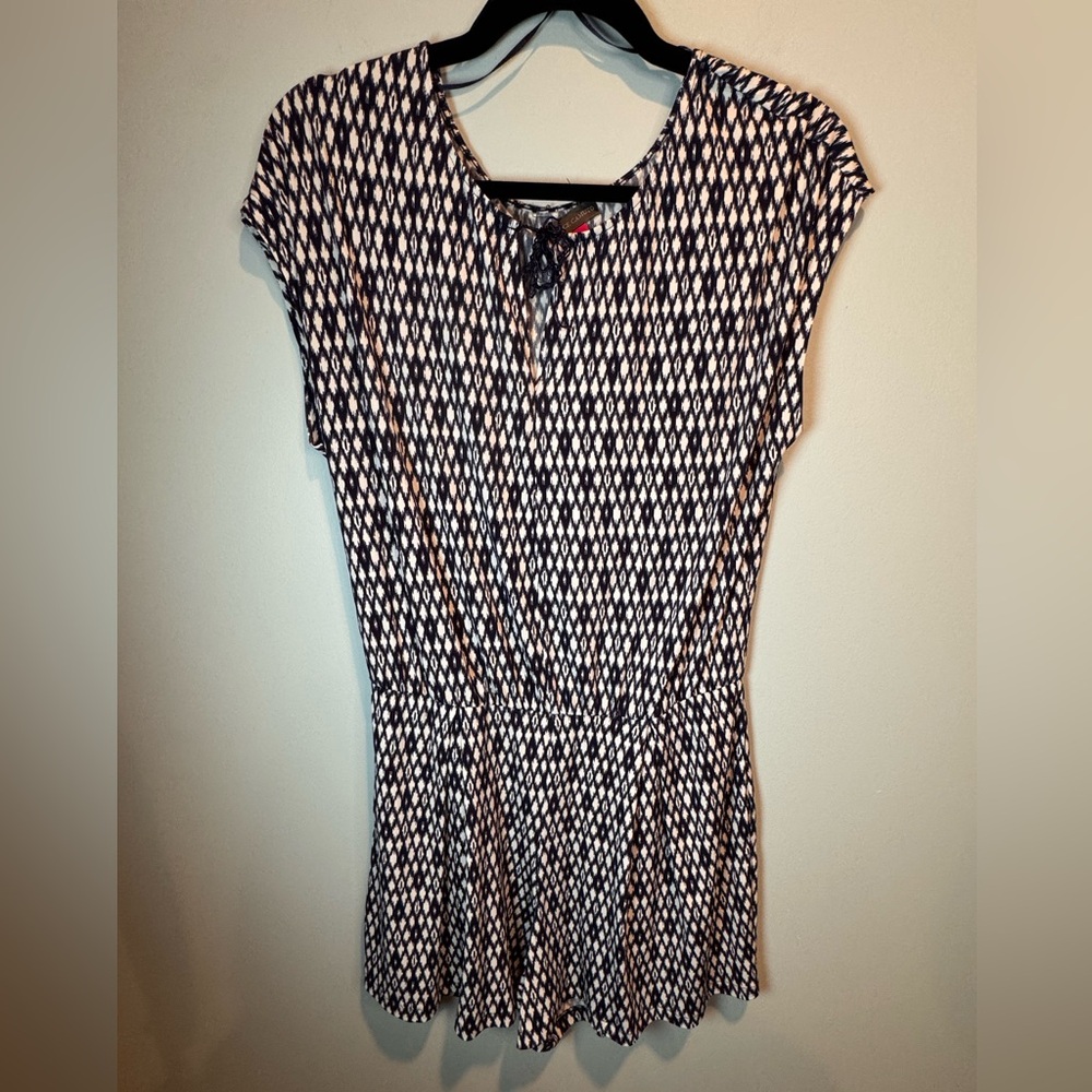 Vince Camuto Navy and White shorts romper